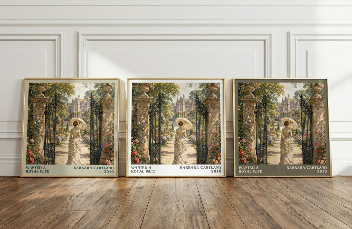 Wanted A Royal Wife literary art print colour and style options – Barbara Cartland book art