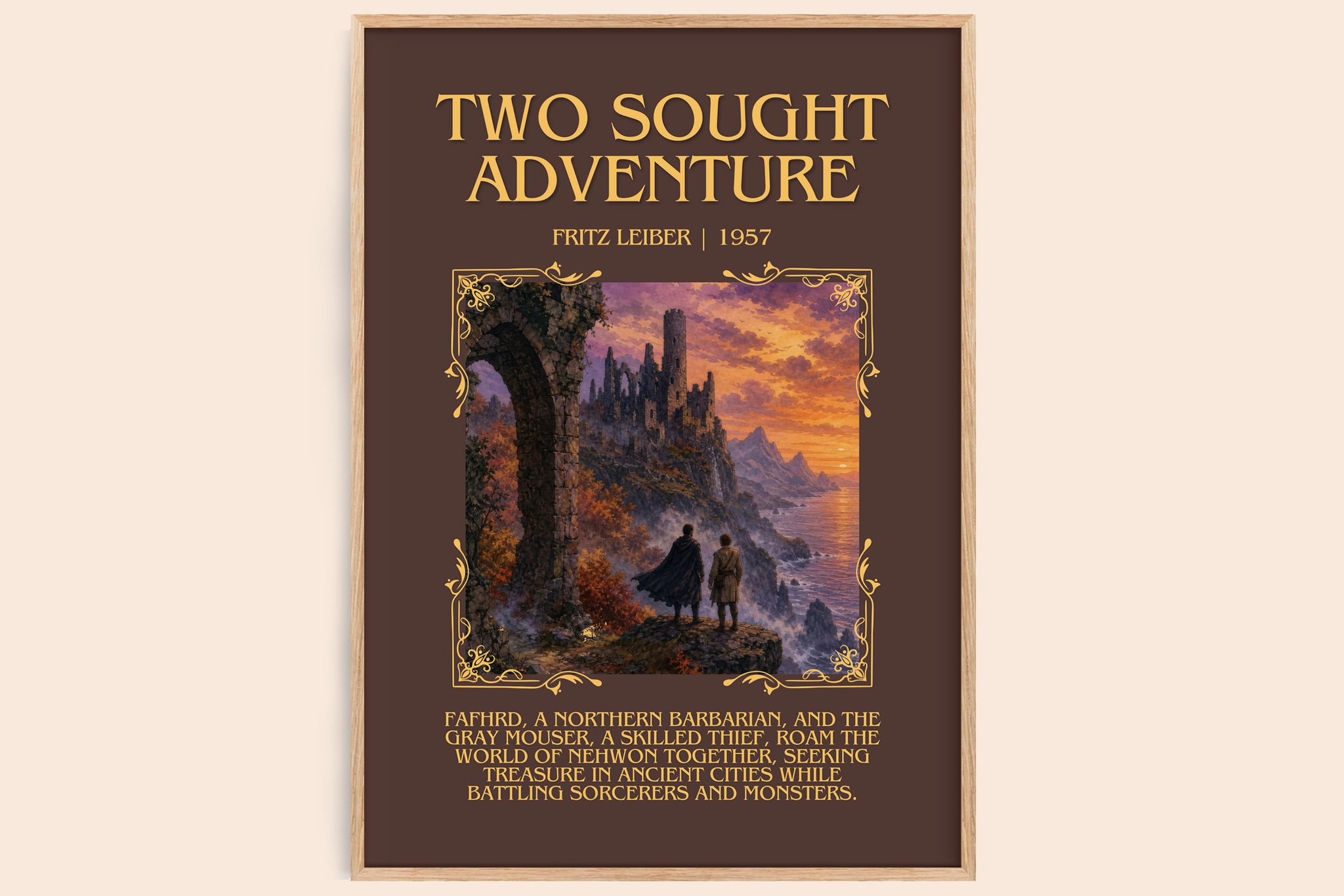 Two Sought Adventure Minimalist Book Poster by Fritz Leiber