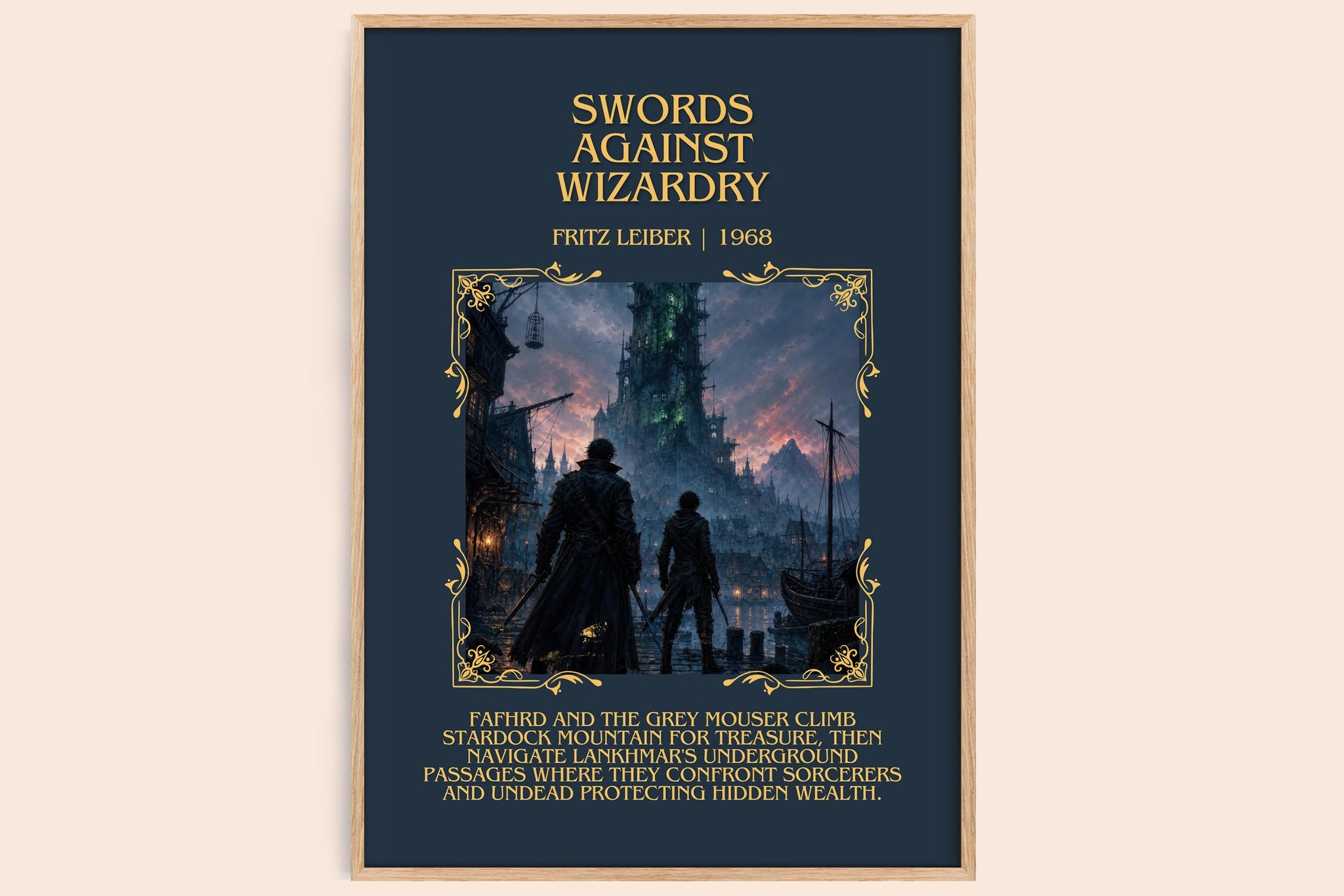 Swords Against Wizardry Minimalist Book Poster by Fritz Leiber