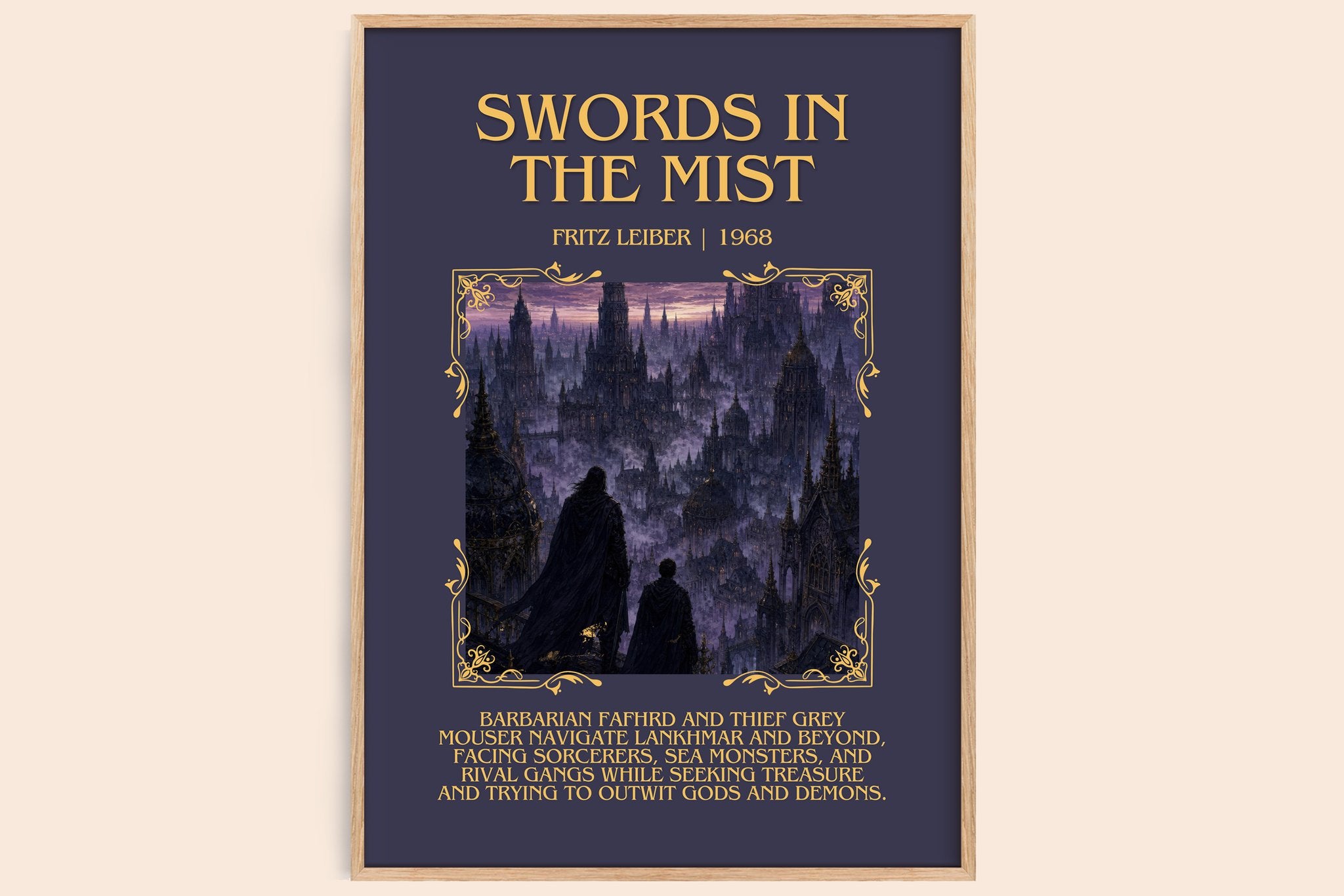 Swords in the Mist Minimalist Book Poster by Fritz Leiber