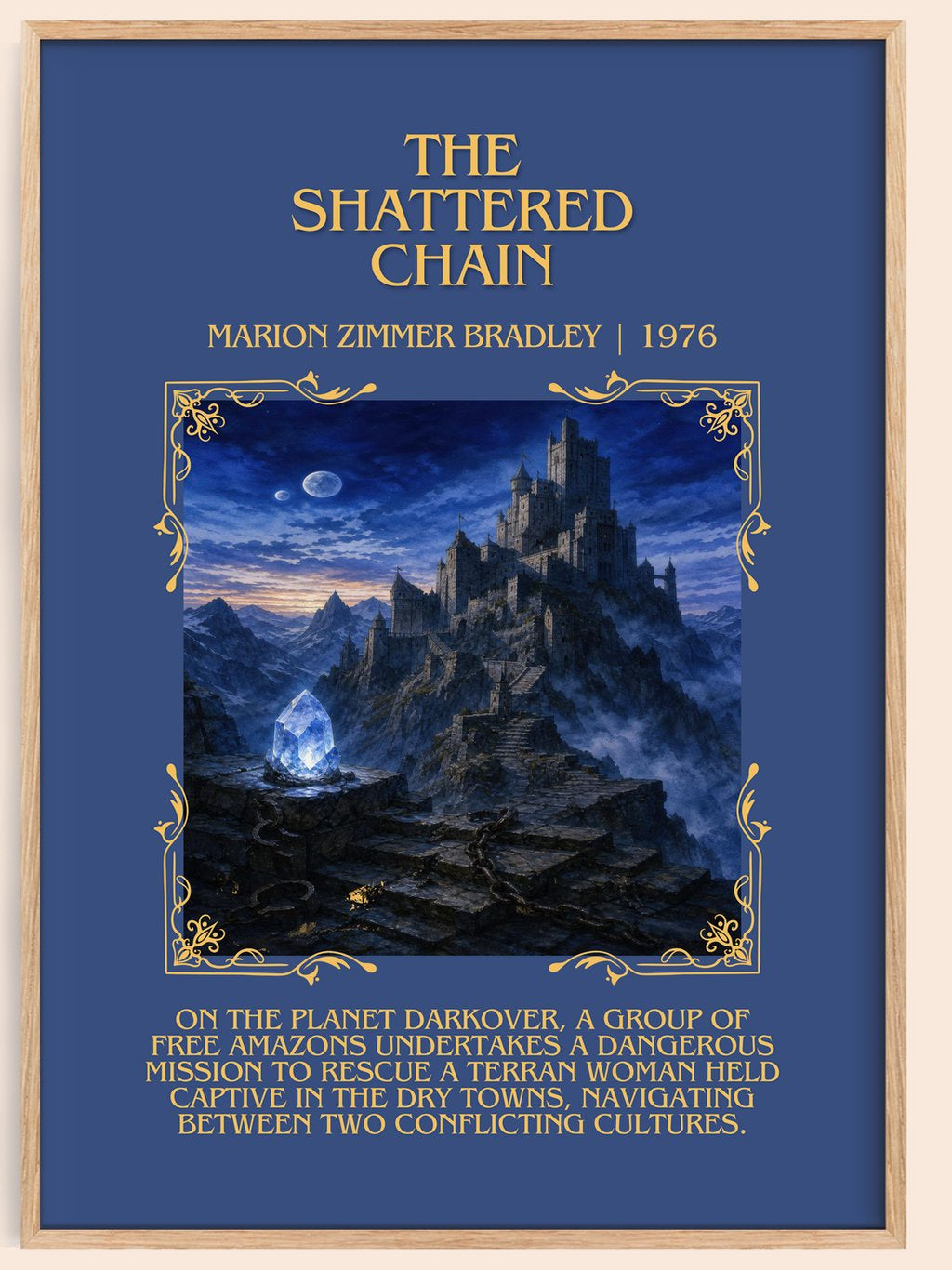The Shattered Chain Minimalist Book Poster by Marion Zimmer Bradley – book poster