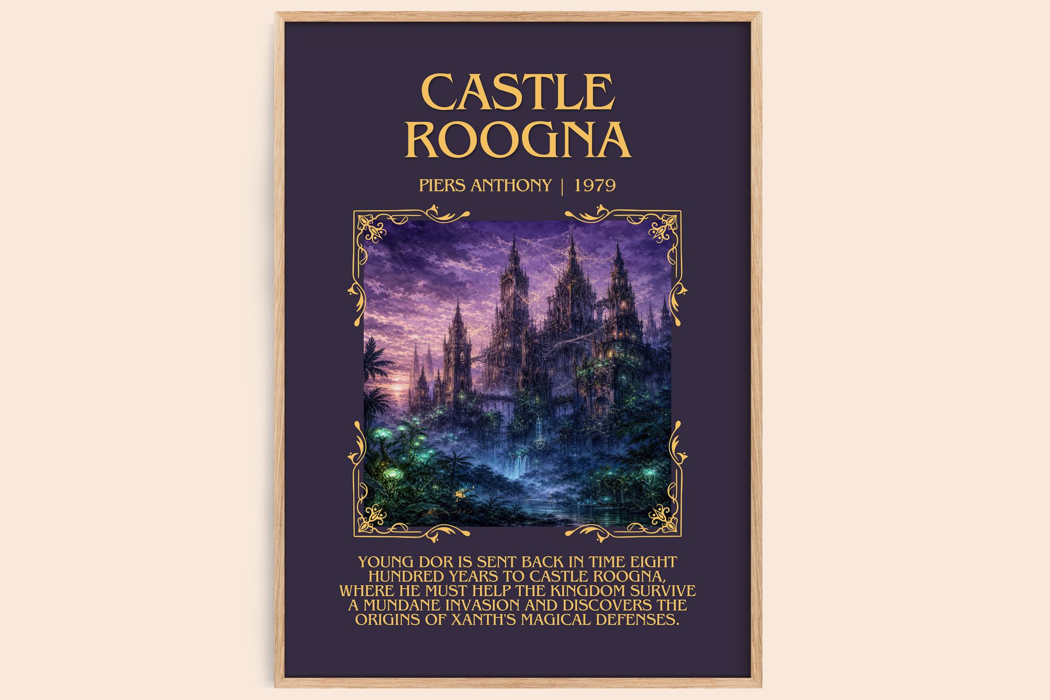 Castle Roogna Minimalist Book Poster by Piers Anthony