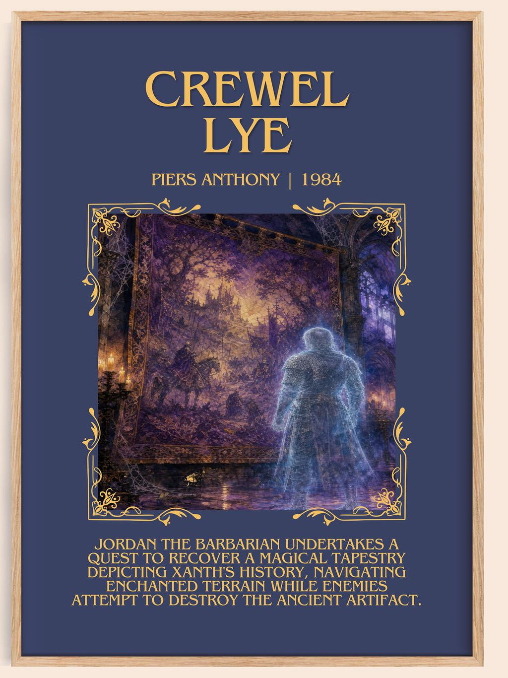Crewel Lye Minimalist Book Poster by Piers Anthony – book poster