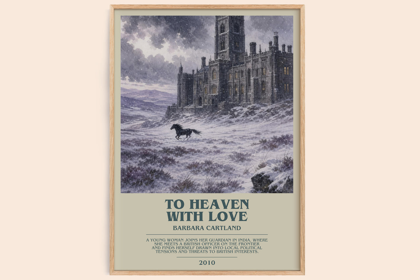 To Heaven With Love bookish book poster by Barbara Cartland – framed literary art print