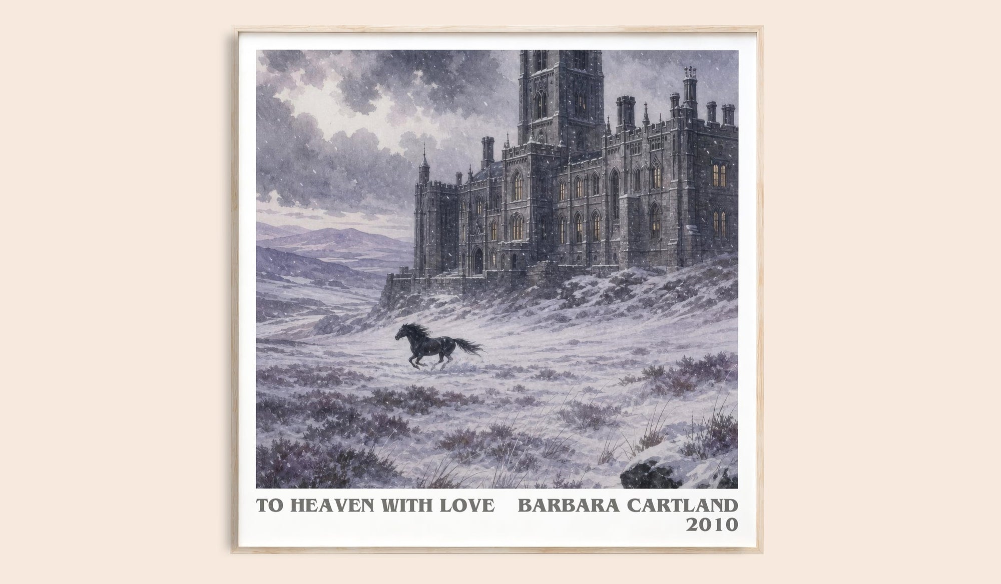 To Heaven With Love literary book poster by Barbara Cartland – framed literary art print