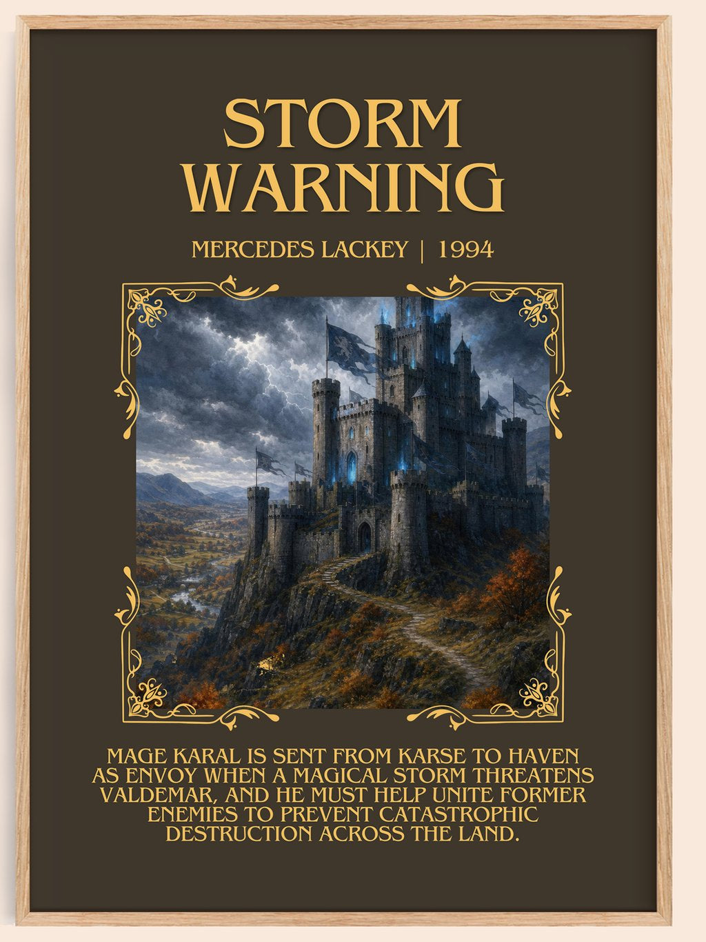Storm Warning Minimalist Book Poster by Mercedes Lackey – book poster