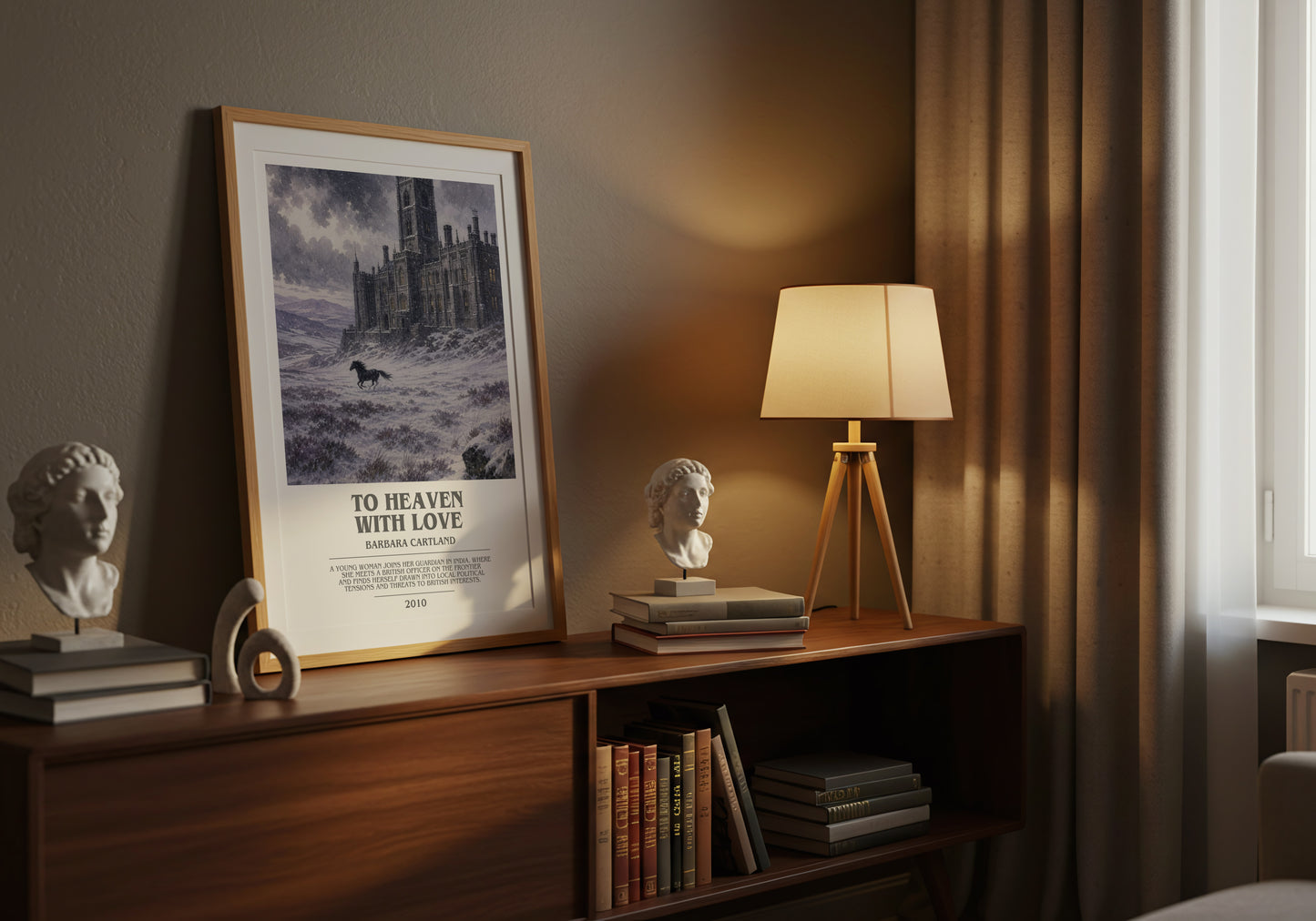 To Heaven With Love bookish book poster framed on wall – romance wall art