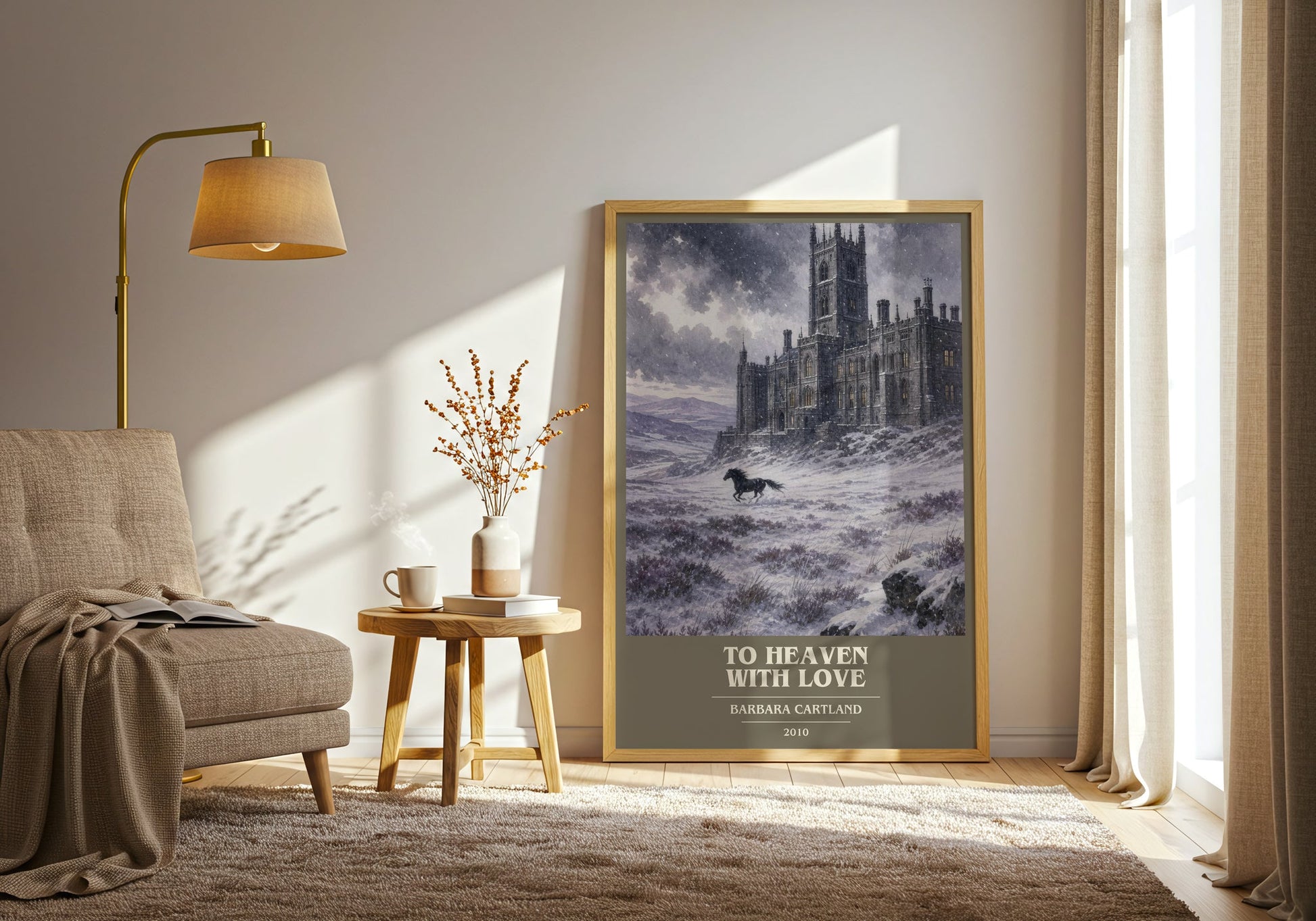 To Heaven With Love book cover print on bookshelf – Barbara Cartland fan gift