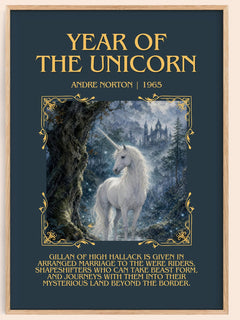 Year of the Unicorn Minimalist Book Poster by Andre Norton – image 1