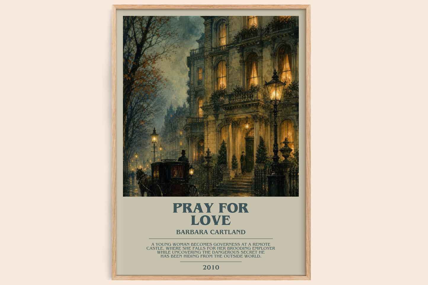 Pray For Love bookish book poster by Barbara Cartland – framed literary art print