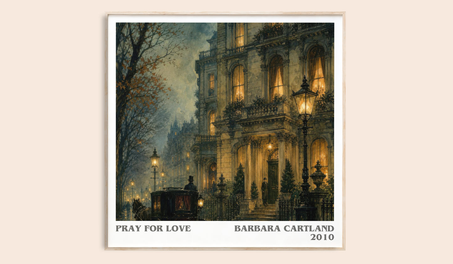 Pray For Love literary book poster by Barbara Cartland – framed literary art print