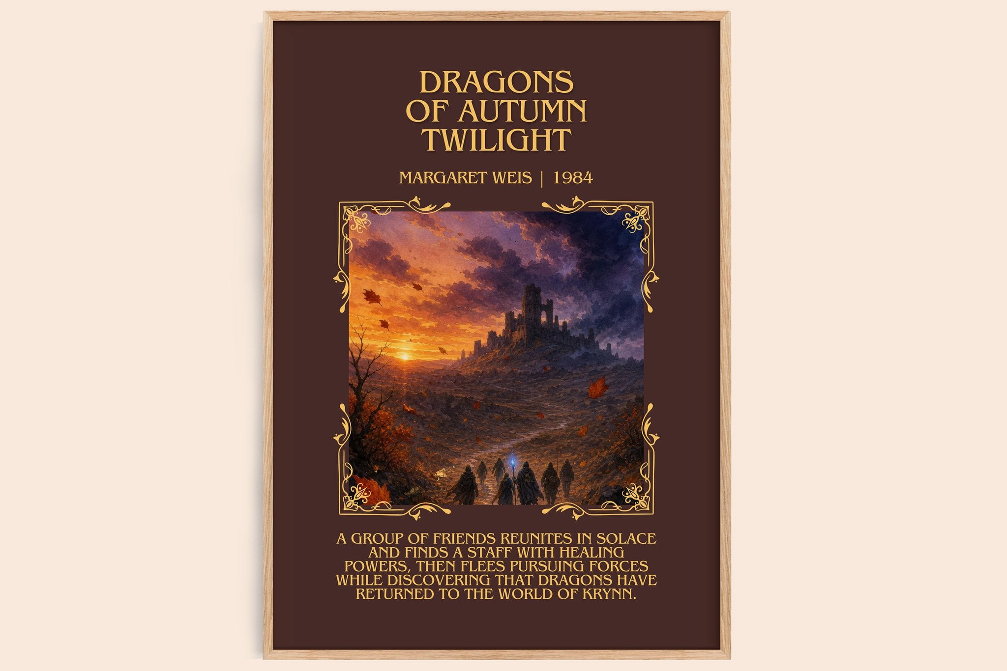 Dragons of Autumn Twilight Minimalist Book Poster by Margaret Weis
