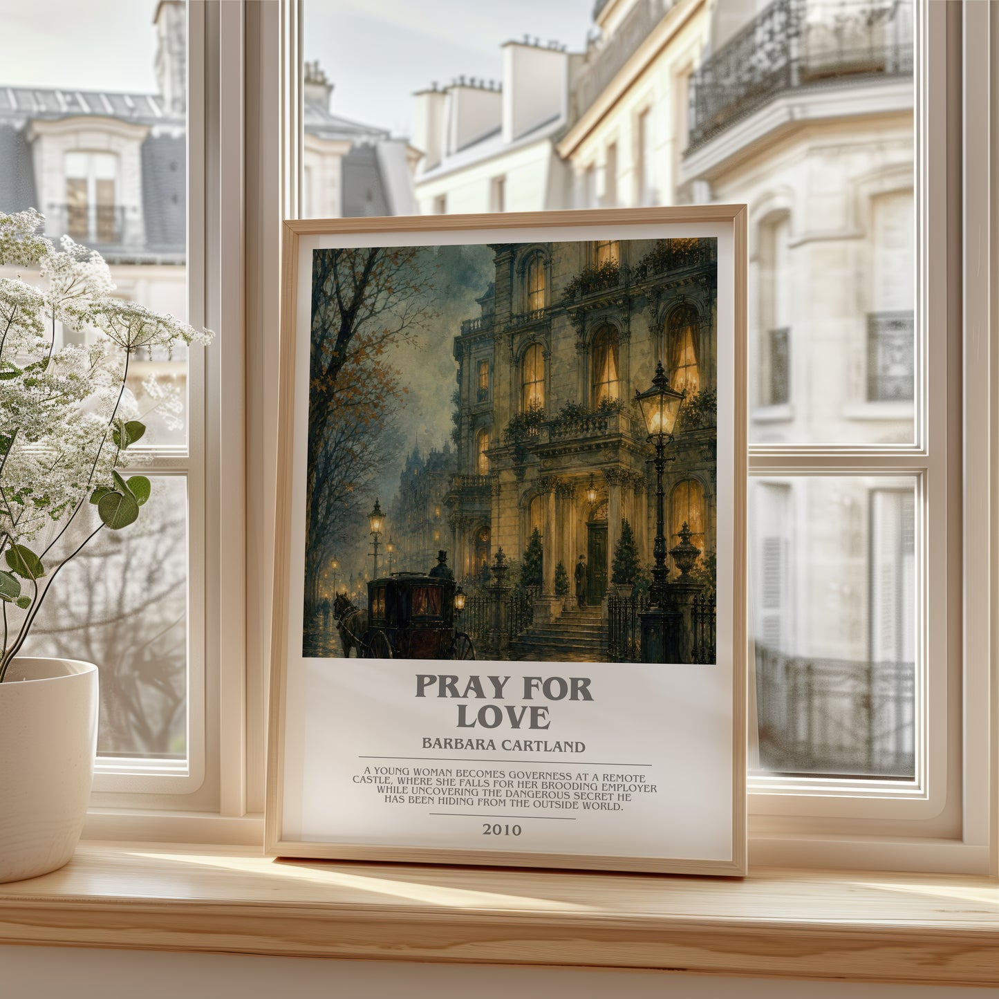 Pray For Love bookish poster colour and style options – Barbara Cartland book art