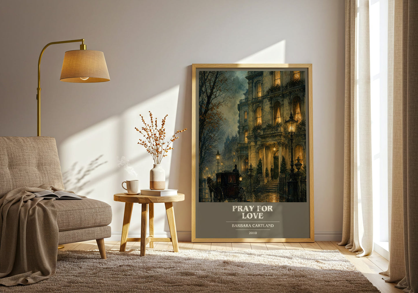 Pray For Love book cover print on bookshelf – Barbara Cartland fan gift