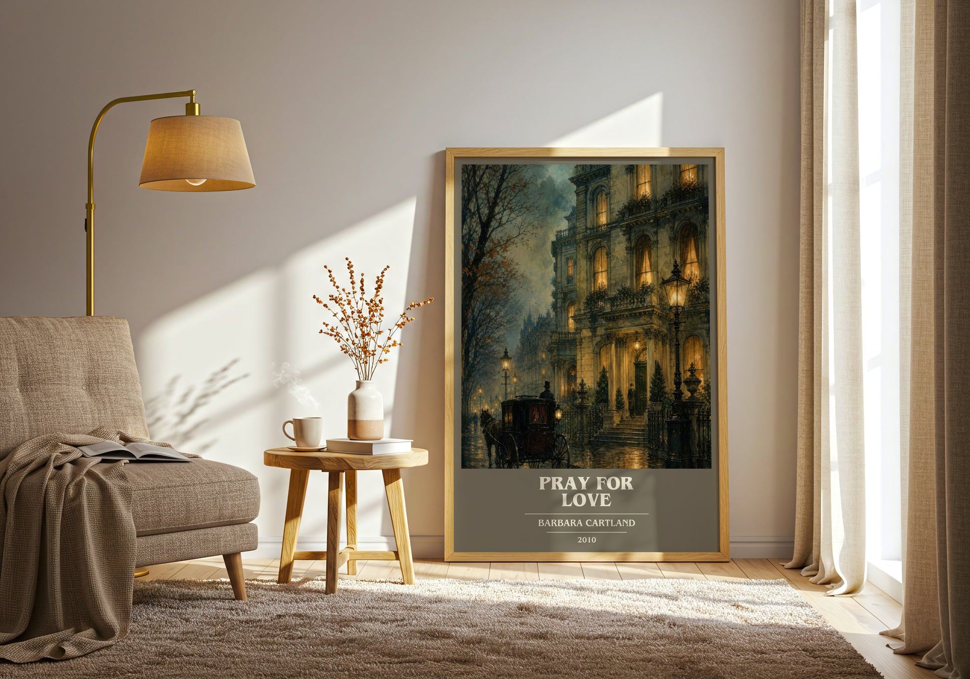 Pray For Love book cover print on bookshelf – Barbara Cartland fan gift