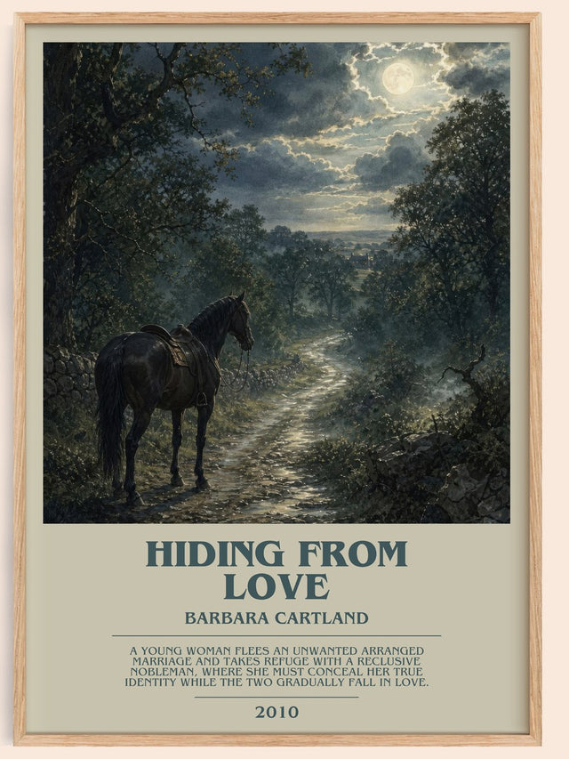 Hiding From Love Bookish Wall Art by Barbara Cartland