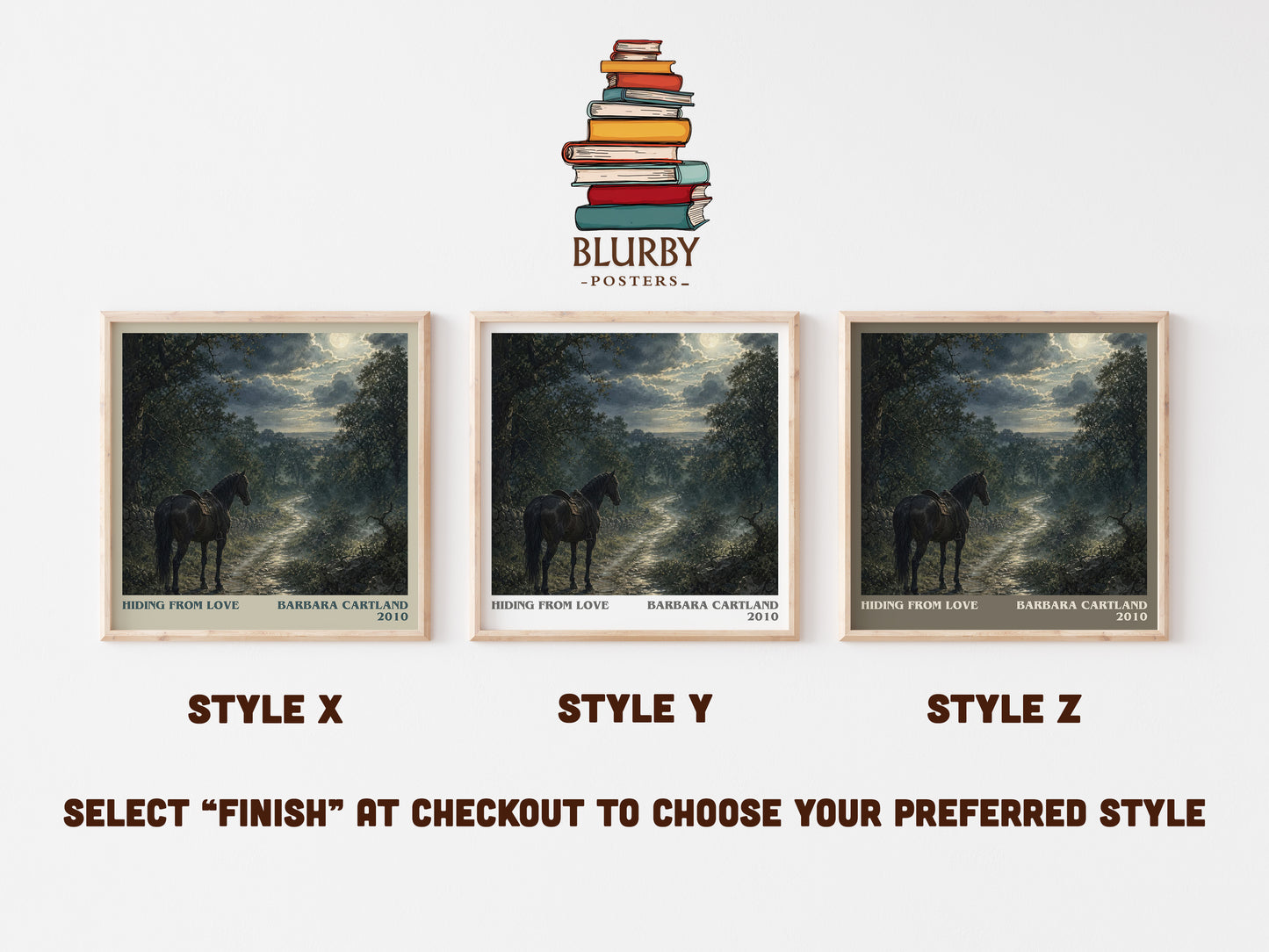 Hiding From Love literary print in frame leaning in hallway – romance wall art