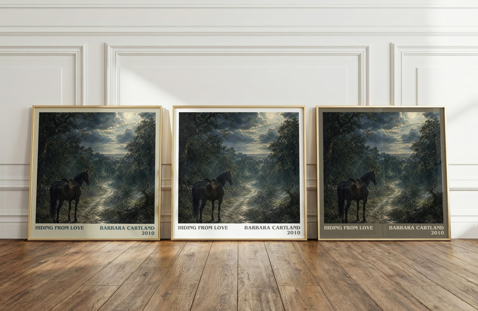 Hiding From Love literary art print colour and style options – Barbara Cartland book art