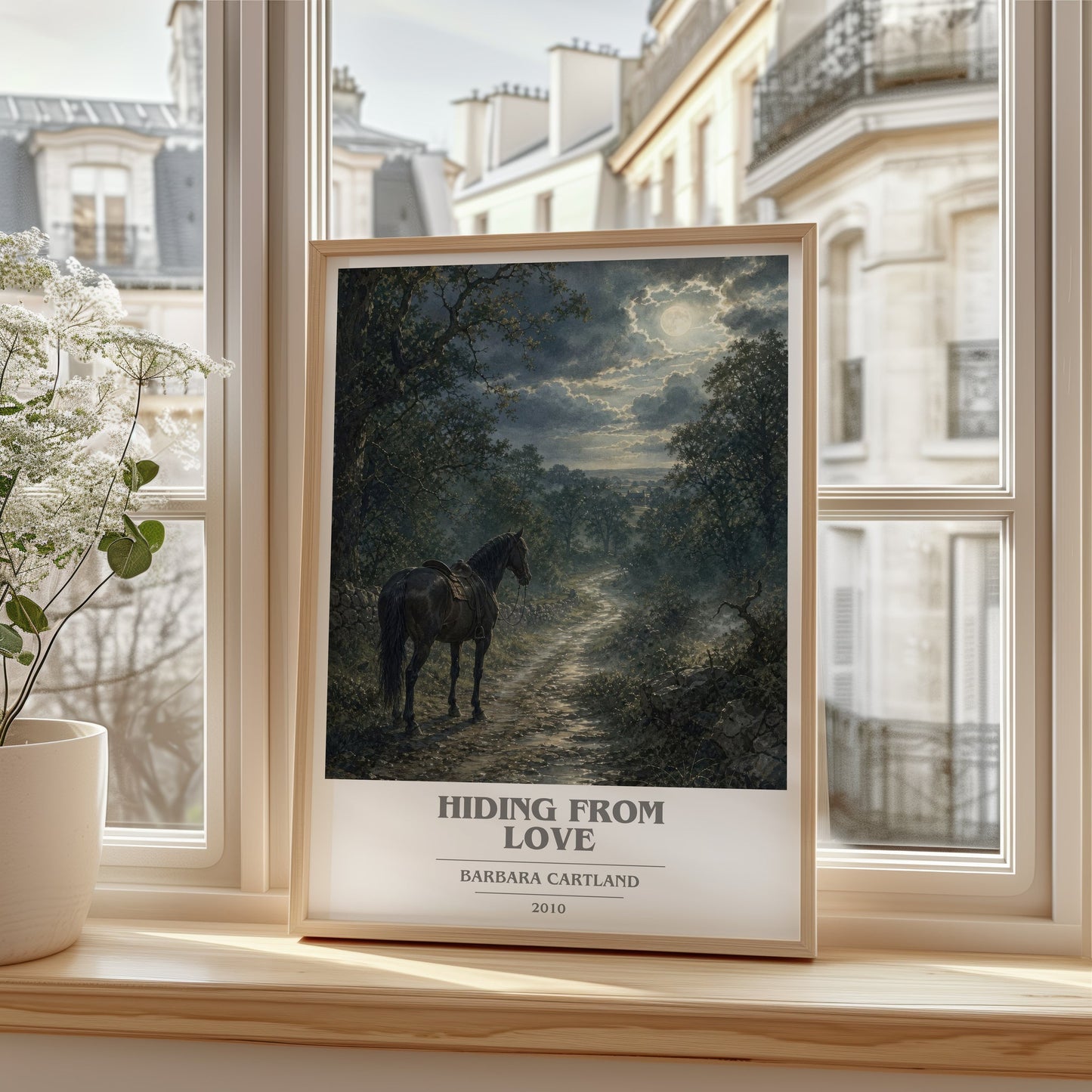 Hiding From Love book cover poster colour and style options – Barbara Cartland book art