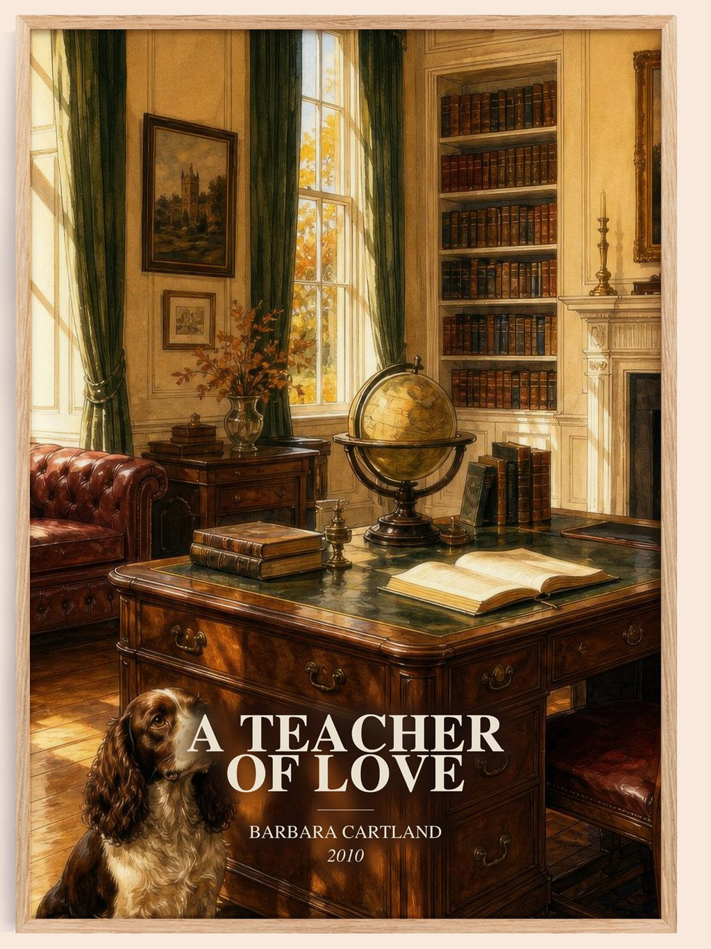 A Teacher Of Love watercolour book poster by Barbara Cartland – framed literary art print