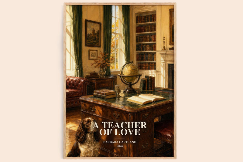 A Teacher Of Love watercolour book poster by Barbara Cartland – framed literary art print