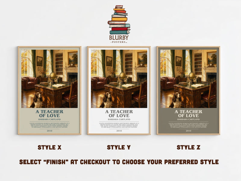 A Teacher Of Love bookish print in frame leaning in hallway – romance wall art