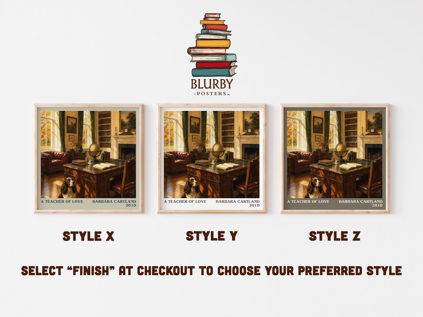 A Teacher Of Love literary print in frame leaning in hallway – romance wall art