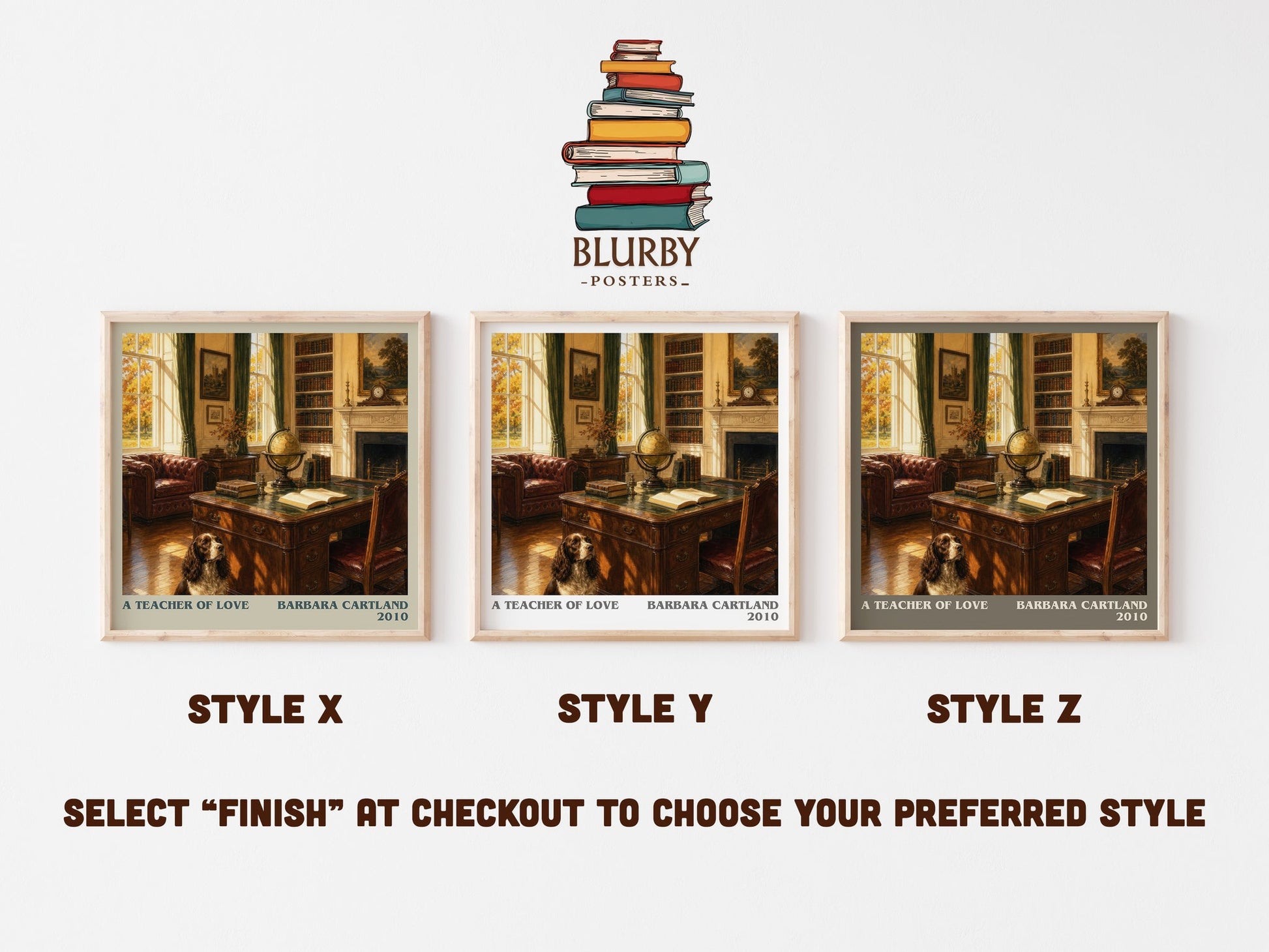 A Teacher Of Love literary print in frame leaning in hallway – romance wall art