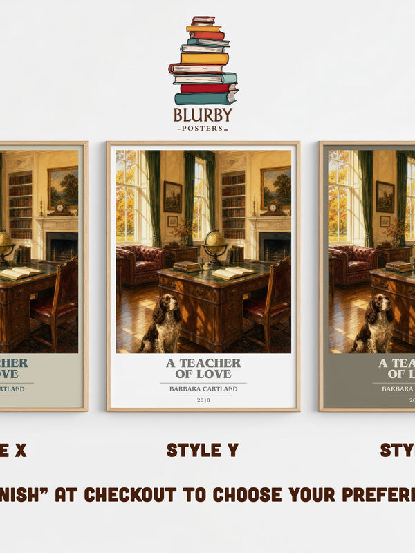 A Teacher Of Love book cover print in frame leaning in hallway – romance wall art