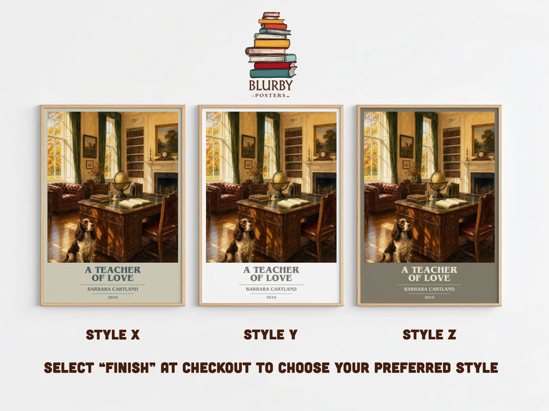 A Teacher Of Love book cover print in frame leaning in hallway – romance wall art