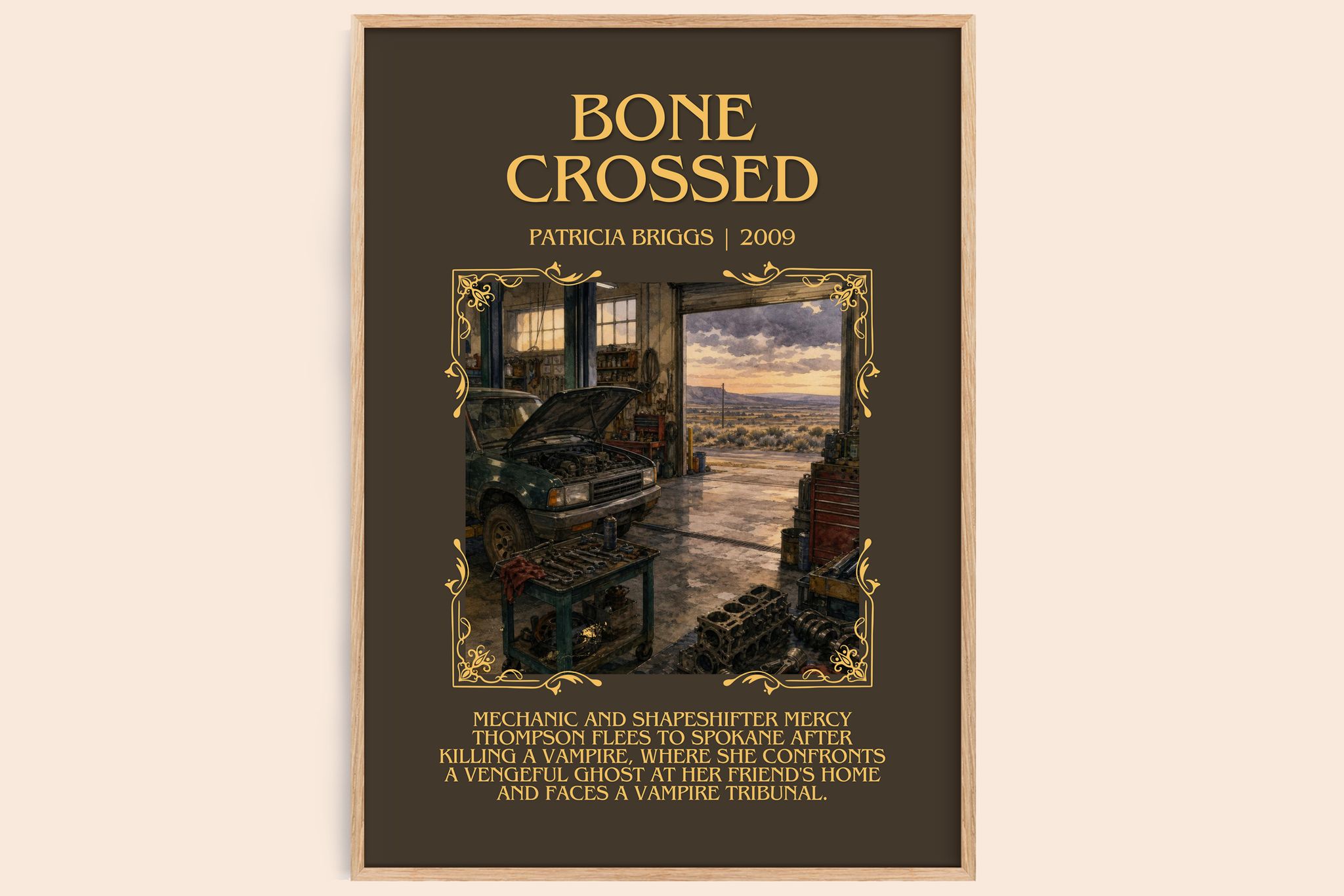 Bone Crossed Minimalist Book Poster by Patricia Briggs