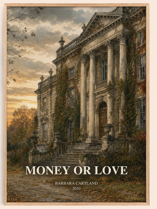 Money Or Love Book Watercolour Illustration by Barbara Cartland