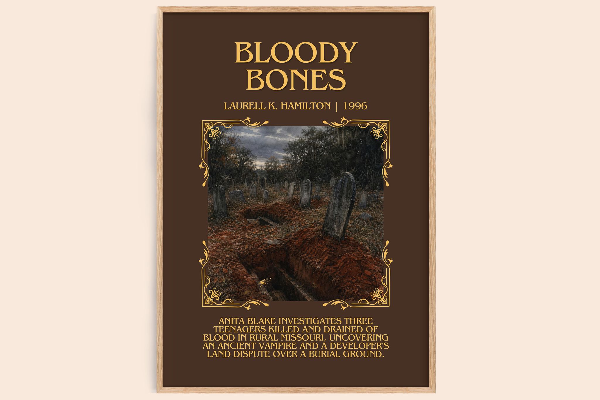 Bloody Bones Minimalist Book Poster by Laurell K. Hamilton