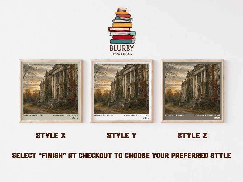Money Or Love literary print in frame leaning in hallway – romance wall art