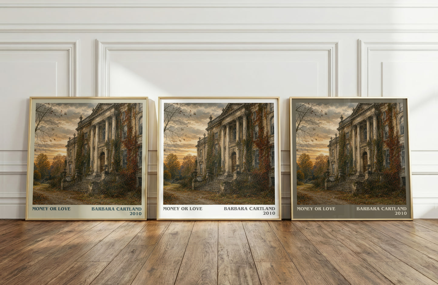 Money Or Love literary art print colour and style options – Barbara Cartland book art