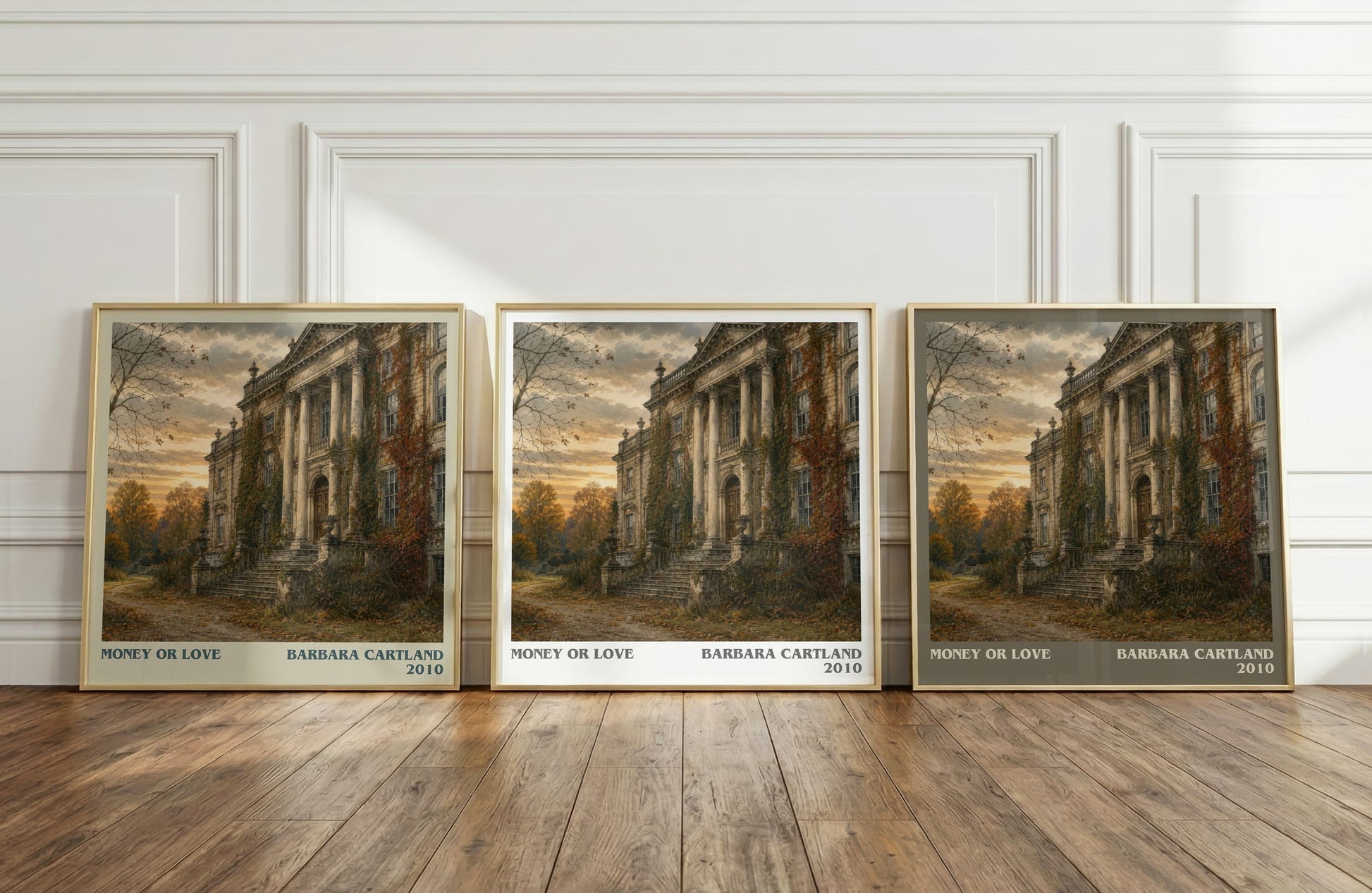 Money Or Love literary art print colour and style options – Barbara Cartland book art
