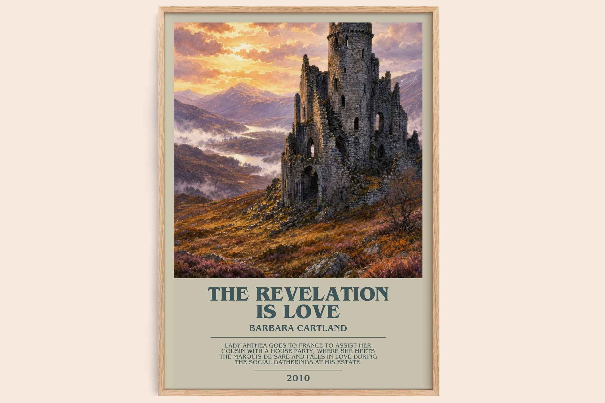 The Revelation Is Love bookish book poster by Barbara Cartland – framed literary art print