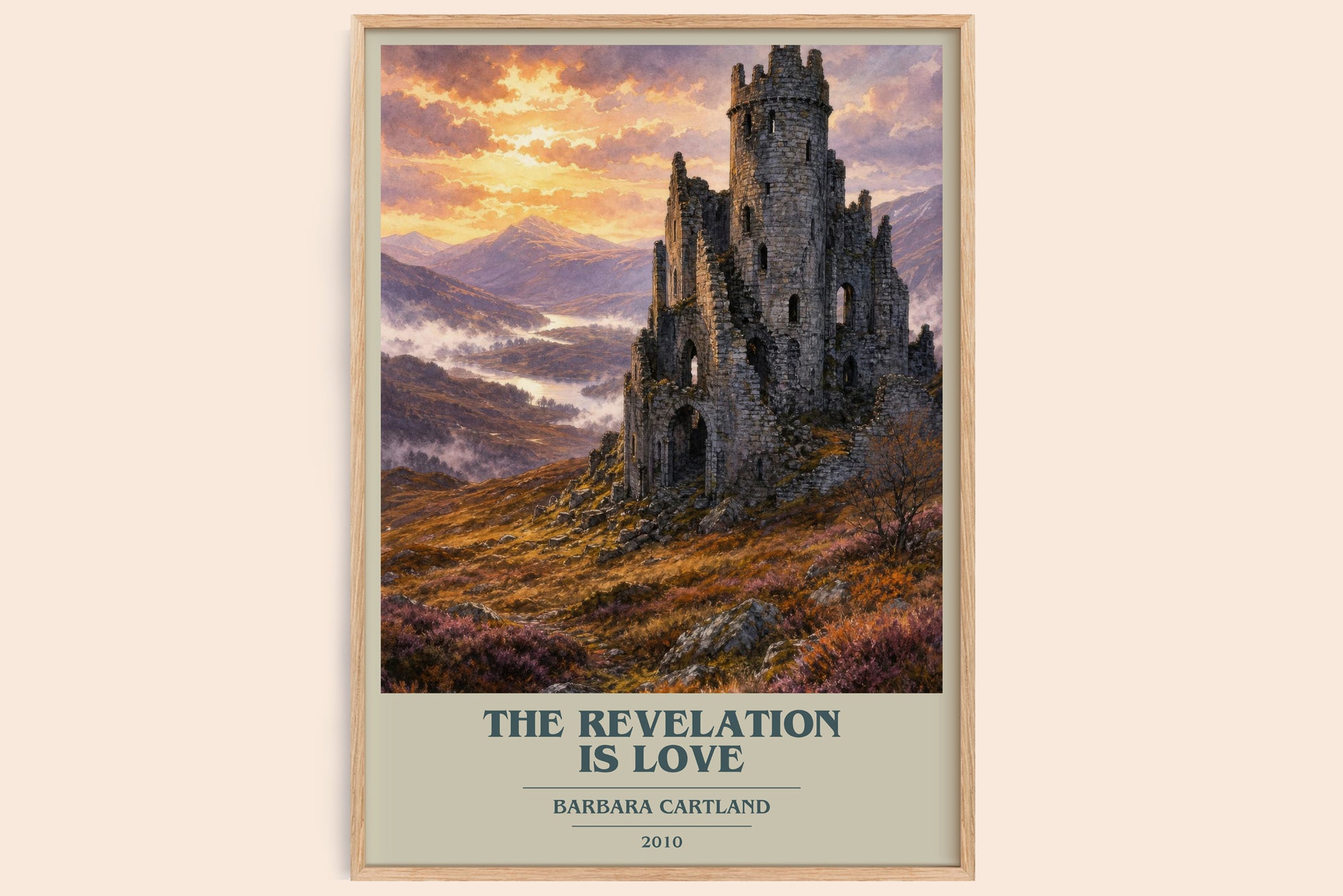 The Revelation Is Love book cover book poster by Barbara Cartland – framed literary art print