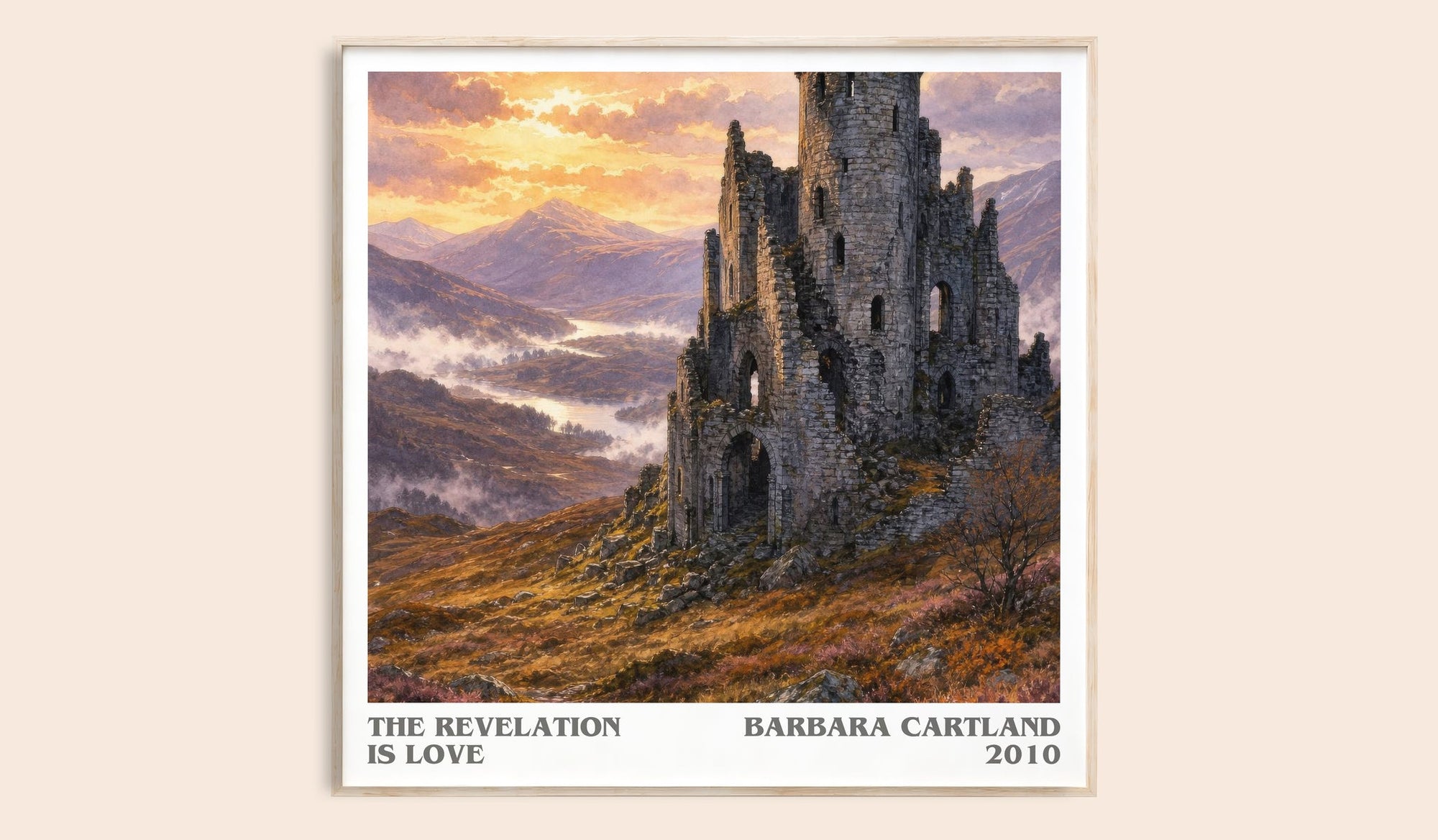 The Revelation Is Love literary book poster by Barbara Cartland – framed literary art print