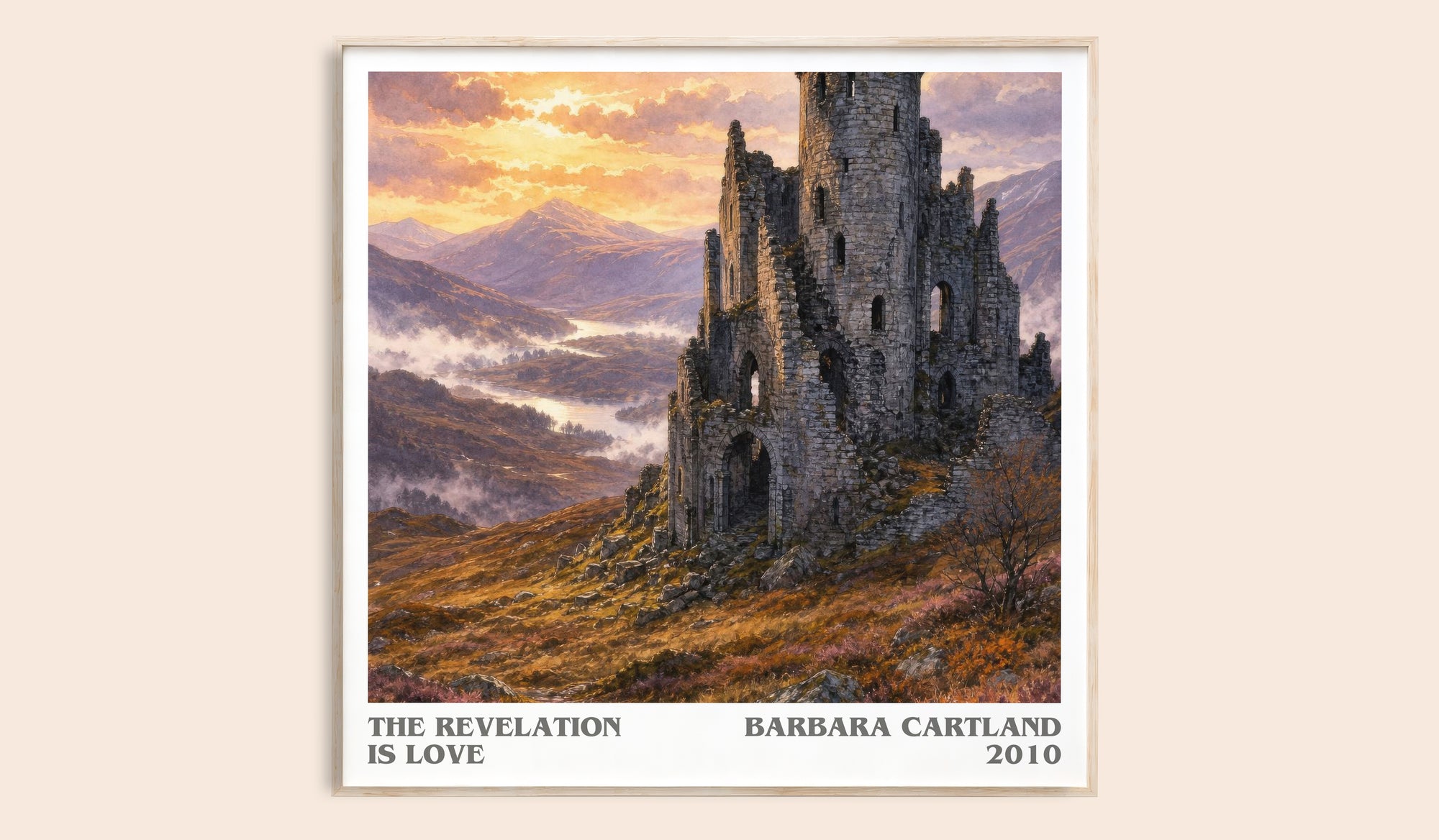 The Revelation Is Love literary book poster by Barbara Cartland – framed literary art print