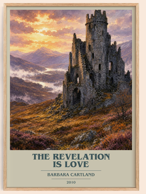 The Revelation Is Love book cover book poster by Barbara Cartland – framed literary art print