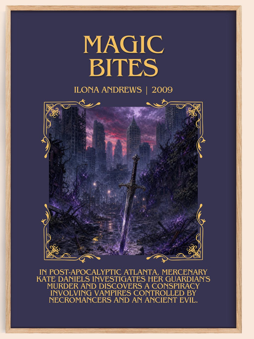 Magic Bites Minimalist Book Poster by Ilona Andrews – book poster