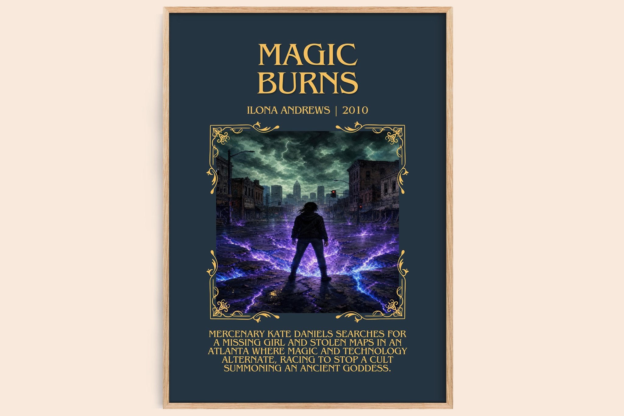 Magic Burns Minimalist Book Poster by Ilona Andrews