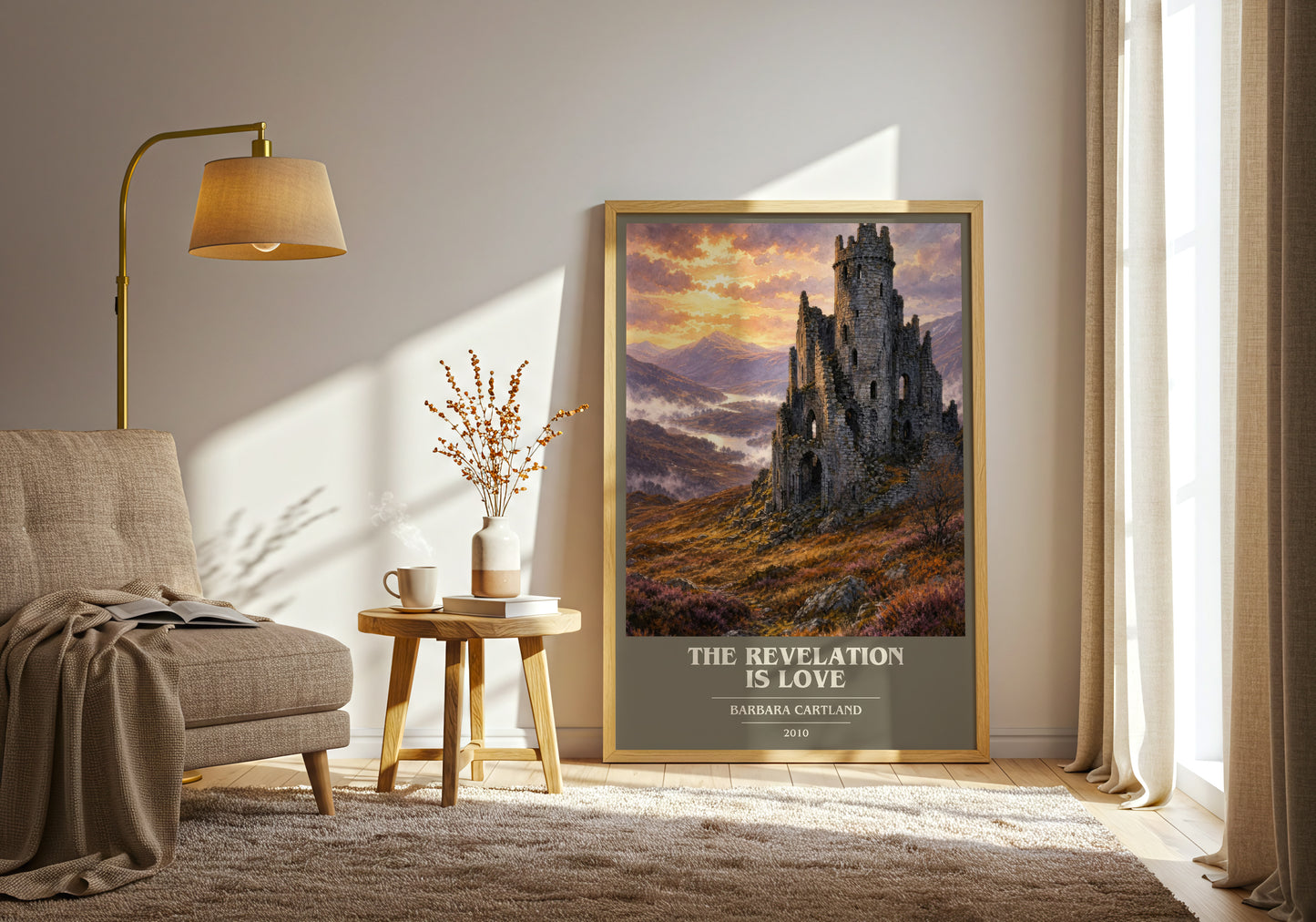 The Revelation Is Love book cover print on bookshelf – Barbara Cartland fan gift