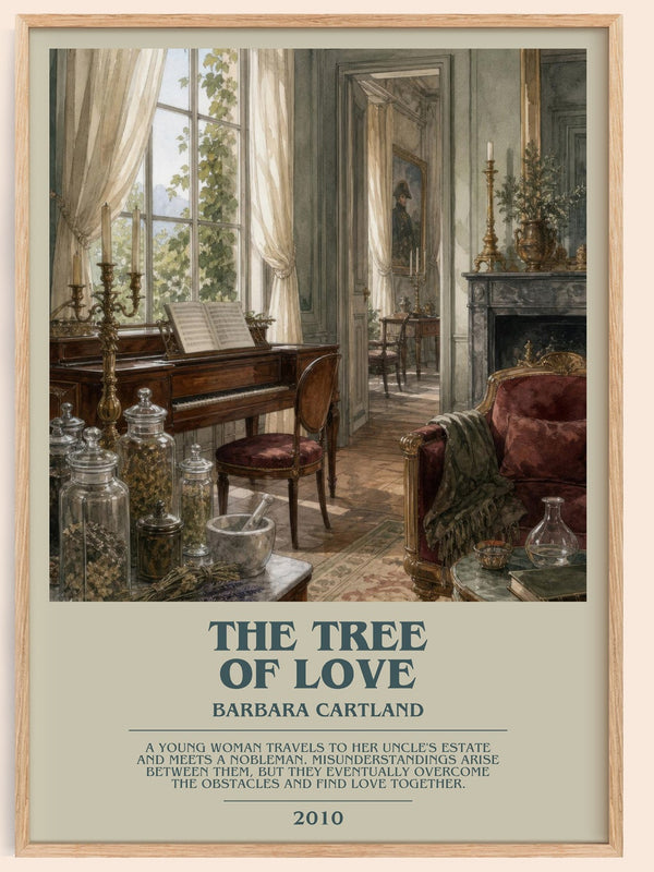 The Tree Of Love bookish book poster by Barbara Cartland – framed literary art print