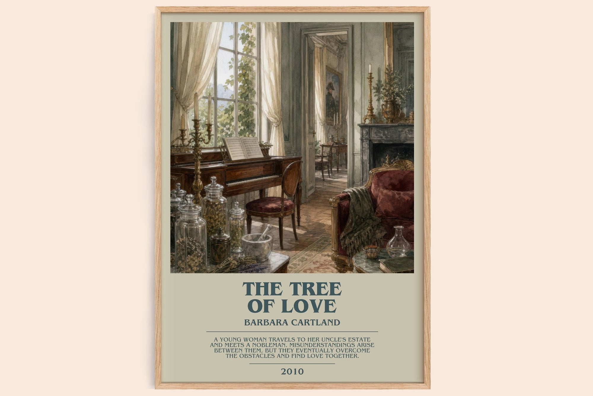 The Tree Of Love bookish book poster by Barbara Cartland – framed literary art print