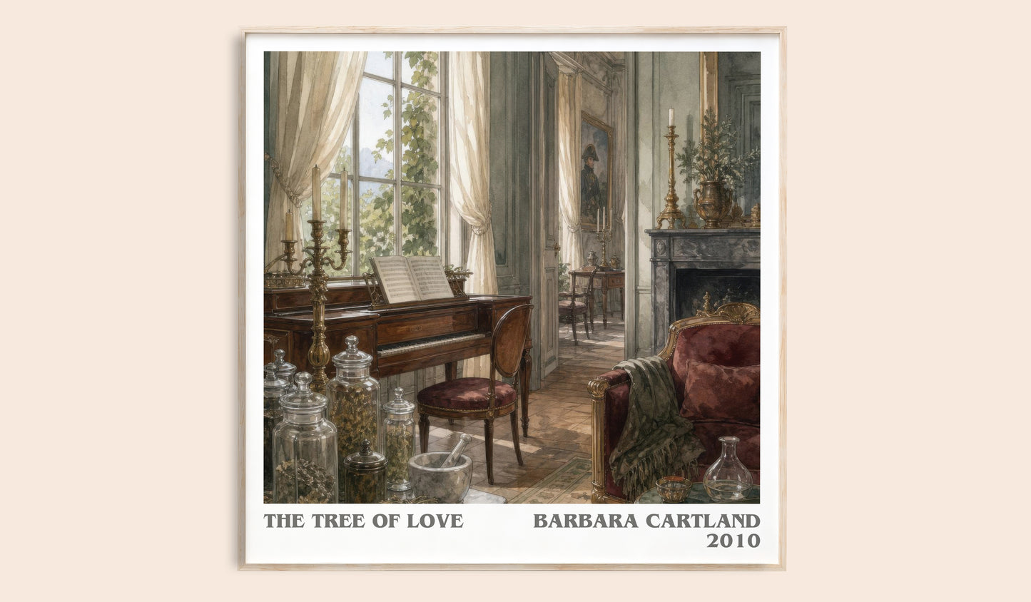 The Tree Of Love literary book poster by Barbara Cartland – framed literary art print