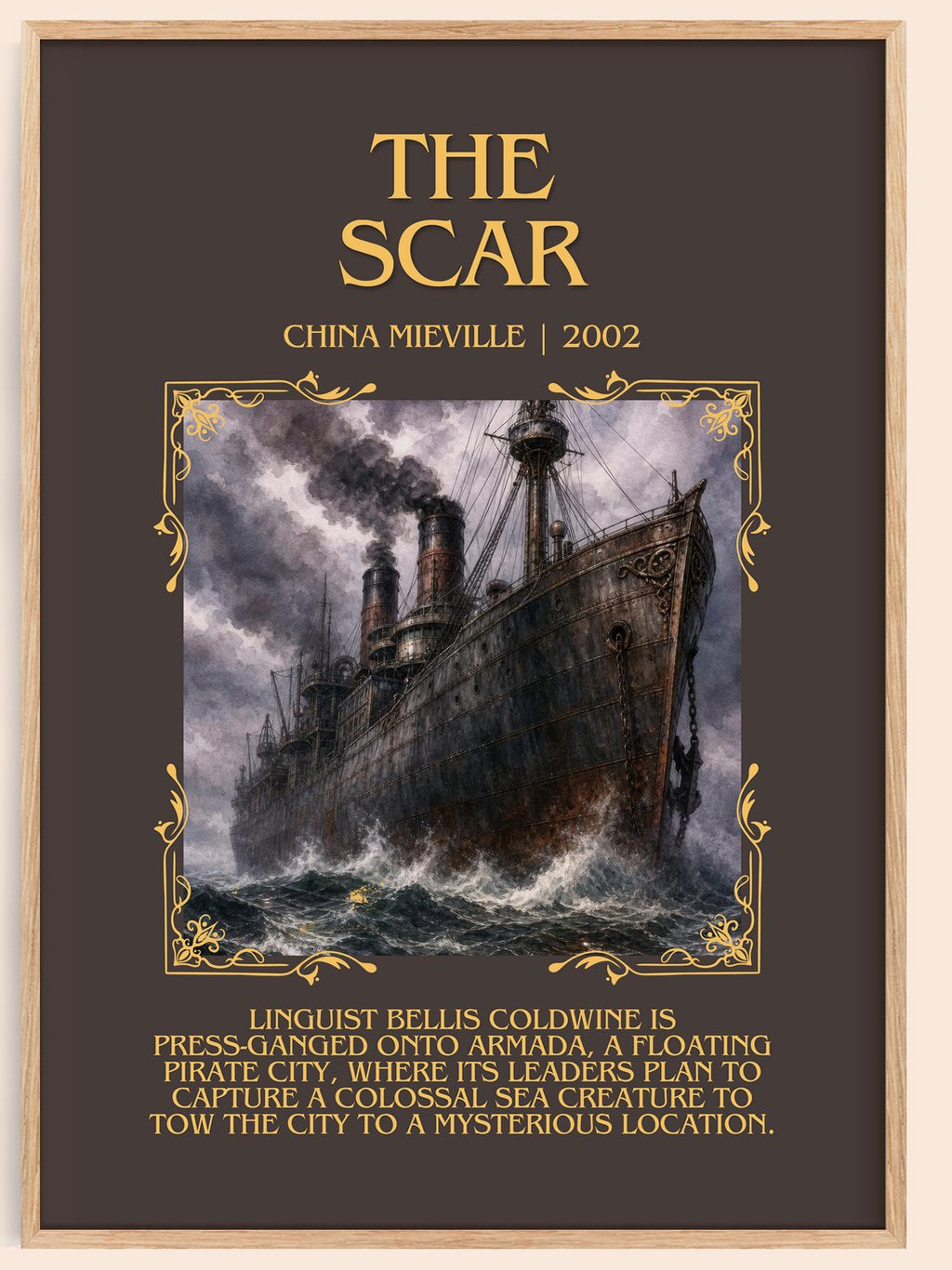 The Scar Minimalist Book Poster by China Miéville – book poster