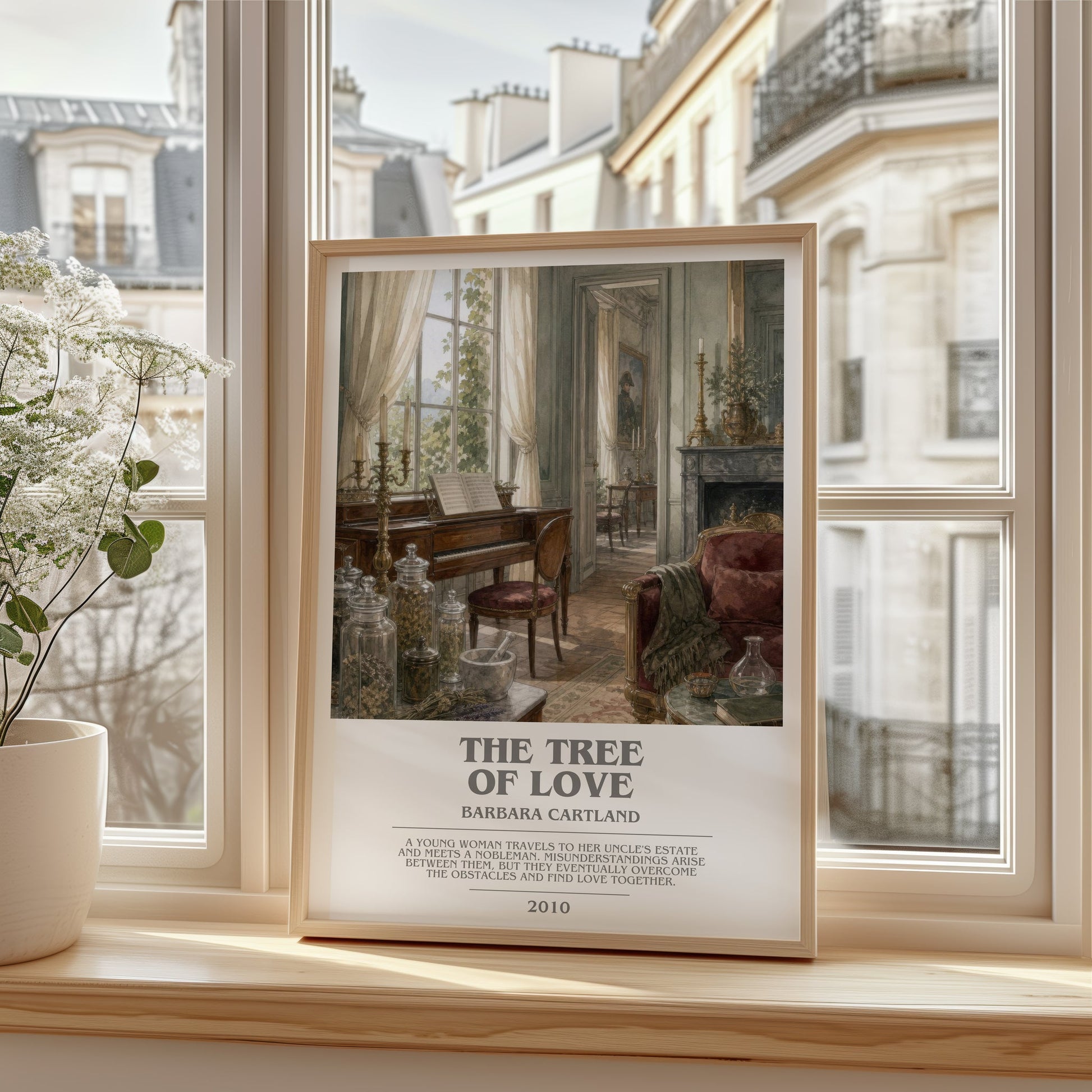 The Tree Of Love bookish poster colour and style options – Barbara Cartland book art