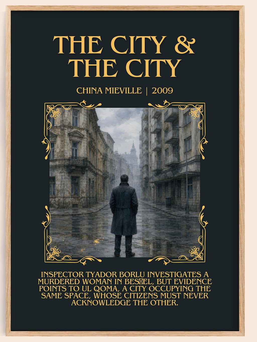 The City & the City Minimalist Book Poster by China Miéville – book poster